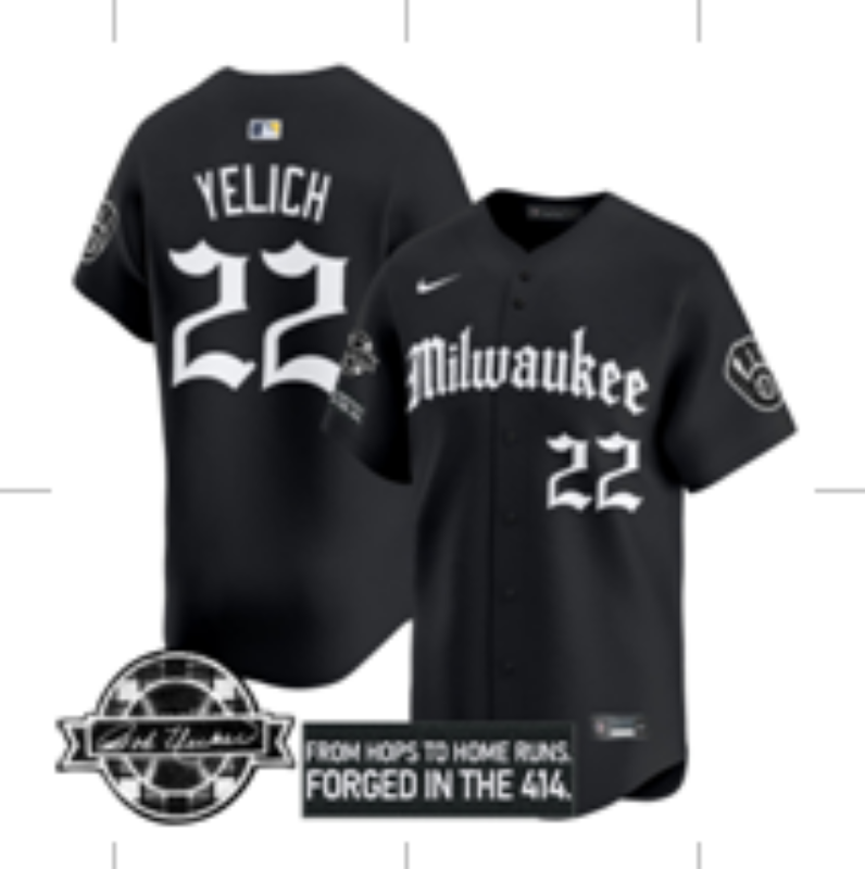 Men Milwaukee Brewers #22 Yelich black Nike MLB 2025 Jersey 001->milwaukee brewers->MLB Jersey